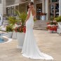 Csutom Made For Women Sleeveless V Neckline with Straps Wedding Gowns