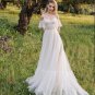 Sweetheart Floor Length Off Shoulder Bohemian Civil Vintage Lace Bride Dress