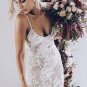 Sexy Backless Spaghetti Straps  Vintage Bohemian Wedding Gown