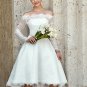 High Low Crystal Sash Bride Wedding Dresses  Off the Shoulder Lace Bridal Gowns