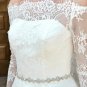 High Low Crystal Sash Bride Wedding Dresses  Off the Shoulder Lace Bridal Gowns