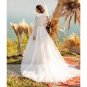 Elegant Long Sleeves Wedding Dresses Top Lace Tulle A-line Boho Bridal Gowns