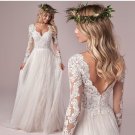 Wedding Dress boho V-Neck Sleeveless  Lace Appliques Robe De Mariee Bridal Gown