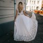 Ribbon Sash Cap Sleeve Lace Chiffon Beach Garden Bohemian Bridal Gowns
