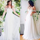 Boho Beach Summer Wedding Dress Sexy Off The Shoulder Lace Appliques A Line Chiffon Bridal Gowns