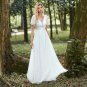 Short Sleeve Floor Length Chiffon Lace Vintage Elegant High Quality Wedding Dresses