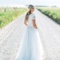Short Sleveless Tulle A Line Plus Size Country Boho Wedding Dresses