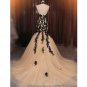 High Neck Lace Appliqued Long Bridal Wedding Gowns