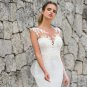 Sexy See Through Back Sleeveless Lace Appliques Bridal Wedding Gown