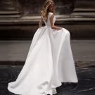 Simple ivory white robe satin wedding party Dress
