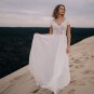 Charming Beach Boho Lace Bridal Wedding Dresses Short Sleeves V Neckline Wedding Gowns