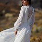 Charming Boho Bridal Wedding Gowns Long Sleeves V Neckline Lace Wedding Dresses