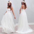 Spaghetti Straps Neckline A-line Wedding Dresses Sweep Train Elegant Cheap Price Bridal Dress