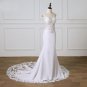 Sweetheart Mermaid Wedding Dress Spaghetti Straps Lace Appliques Backless Court Train Bridal Gown