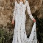 Bohemian Mermaid Lace Appliqued Arabic Long Sleeve Wedding Dresses Bridal Gowns
