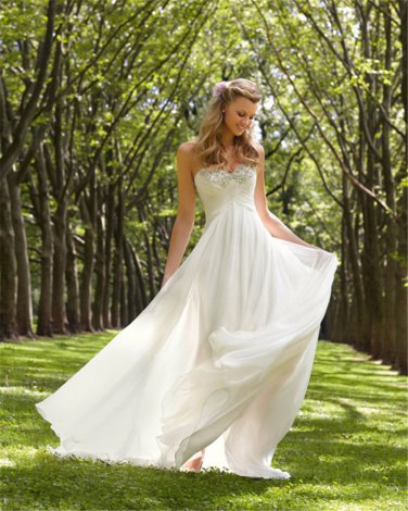 sweetheart Beach Bridal Wedding Gowns Elegant Bohemian chiffon A Line Bridal Dress