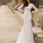 Elegant BOHO High Neck Long Sleeve Mermaid Wedding Gown