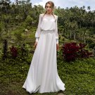 Elegant Chiffon Split O-neck High Quality A Line Bridal Wedding Gowns