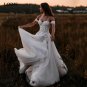 Ivory Modest A Line Sweetheart Bridal Gowns Off The Shoulder Boho Wedding Gowns
