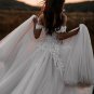 Ivory Modest A Line Sweetheart Bridal Gowns Off The Shoulder Boho Wedding Gowns