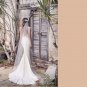 Elegant White Backless Appliqued Long Sheath Beach Boho Bridal Gown