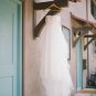 Sleeveless off-the-shoulder Bohemian lace wedding dress, country garden wedding dress