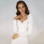Ivory Mermaid Satin Wedding Dress Sweetheart Long Sleeves Bridal Gown