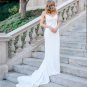 Spaghetti Straps Satin Mermaid Wedding Dress Backless Buttons Sexy Simple Beach Bridal Gowns