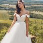 V Neck Satin Wedding Bridal Dress Spaghetti Straps Simple Open Back Bridal Gowns