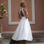 Wedding Dress Short O-Neck Sleeveless A-Line With Pocket Custom Made Knee Length Bridal Gowns