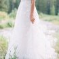 Bohemian lace wedding dress, country garden sleeveless wedding dress