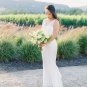 Bohemian V-neck sleeveless lace country garden wedding dress