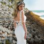 Beach wedding Dresses Mermaid O-Neck Lace Appliques Wedding Gown Boho Bride Dress