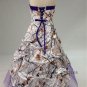 Purple Tulle Camo Wedding Dresses A-Line Draped Skirt Bridal Gowns