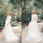 Bohemian Country Wedding Gowns Half Sleeve Sexy V Neck Chic Bridal Dress