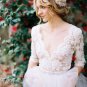 Bohemian Country Wedding Gowns Half Sleeve Sexy V Neck Chic Bridal Dress