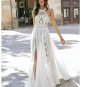 Boho Backless Lace Chiffon Wedding Dress