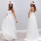 Beach Summer Boho Wedding Dresses Sexy Backless Spaghetti Straps Floor Length Wedding Bridal Gowns
