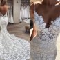 Berta mermaid Wedding Dresses 3D Floral Applique Lace backless boho beach Bridal Gown