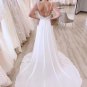 Bohemian Elegant V Neck Sleeveless Backless Spaghetti Strap Bridal Gowns Wedding Dresses