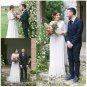 Bohemian Wedding Dresses V Neck Long Sleeves Lace Appliques Bridal Gowns