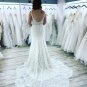 Mermaid Lace Spaghetti V Neck Wedding Dresses Appliques Sleeveless Backless Sweep Train Bridal Gowns