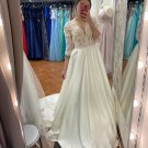 Boho 3/4 Sleeve Lace Chiffon Wedding Dress