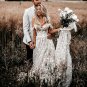 Boho Off Shoulder Wedding Dresses Country Style A Line Bridal Gowns