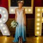 Boho Ombre Blue Lace Wedding Dresses Beach Bride Dress