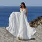 Boho Wedding Dresses Spaghetti Straps Backless Chiffon Beach Wedding Gowns Bride Dress