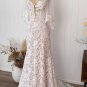 Bohemian Mermaid Blush Lace Wedding Dress Bridal Gowns