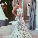 Boho Luxury Sleeveless Lace Wedding Dress