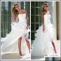 A-Line Wedding Dresses  High Low Dress Summer Strapless Organza Short Front Long Back Bridal Gowns
