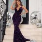 Sparkling Sequined Prom Dresses Mermaid Long Maid of Honor Dress